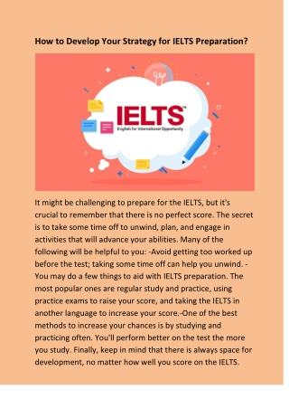 How to Develop Your Strategy for IELTS Preparation?