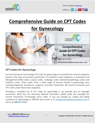 Comprehensive Guide on CPT Codes for Gynecology