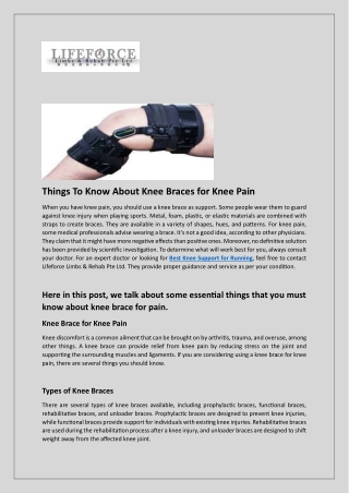 Things To Know About Knee Braces for Knee Pain