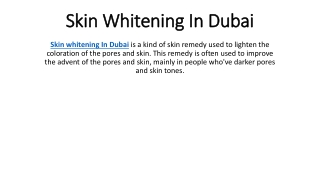 Skin Whitening