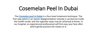 cosemelan peel