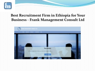 Best Recruitment Firm in Ethiopia - Frank Management Consult Ltd