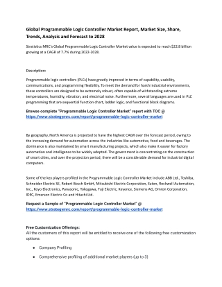 Global Programmable Logic Controller Market Report, Market Size, Share, Trends