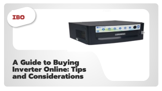 A Guide to Buying Inverter Online: Tips and Considerations