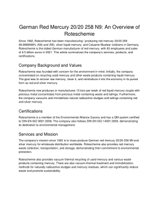 German Red Mercury 20_20 258 N9_ An Overview of Roteschemie.