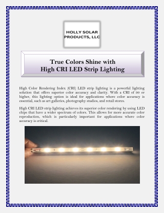 True Colors Shine with High CRI LED Strip Lighting