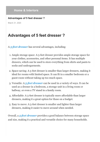 advantages-of-5-feet-dresser