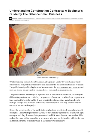 Understanding Construction Contracts A Beginners Guide by The Balance Small Business