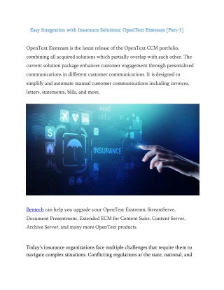 Easy Integration with Insurance Solutions OpenText Exstream [Part-1]