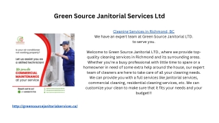 Green Source Janitorial Services Ltd