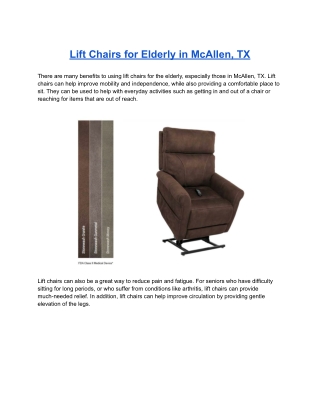 Lift Chairs for Elderly in McAllen, TX