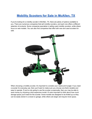 Mobility Scooters for Sale in McAllen, TX