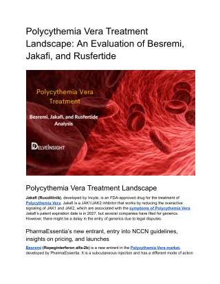 Polycythemia Vera Treatment_ Besremi, Jakafi, and Rusfertide Analysis