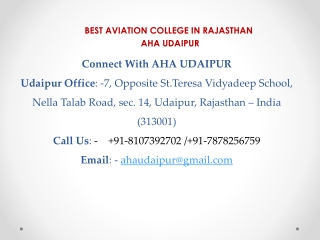 Best Aviation College In Rajasthan