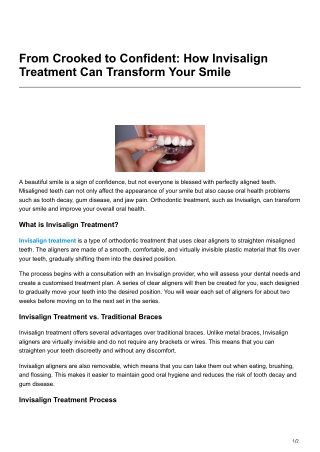 From Crooked to Confident How Invisalign Treatment Can Transform Your Smile