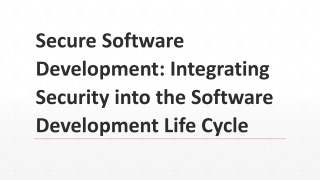 Integrating Security into the Software Development Life Cycle