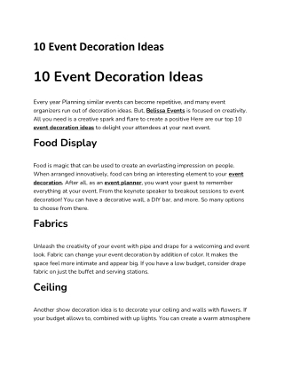 10 Event Decoration Ideas