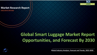 Smart Luggage Market Report Opportunities, and Forecast By 2030