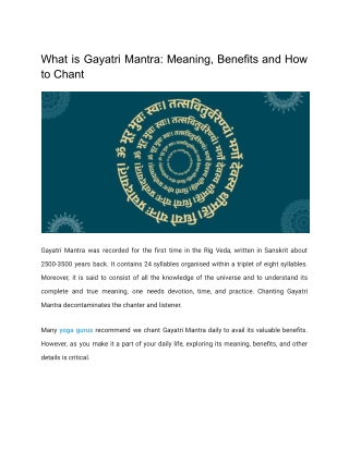 What is Gayatri Mantra_ Meaning, Benefits and How to Chant