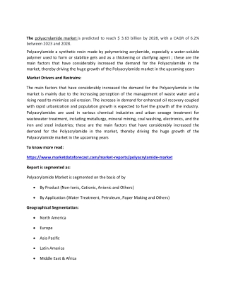 Polyacrylamide Market