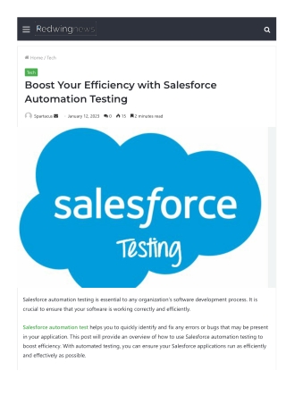 Boost Your Efficiency with Salesforce Automation Testing