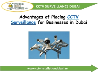 Advantages of Placing CCTV Surveillance for Businesses in Dubai