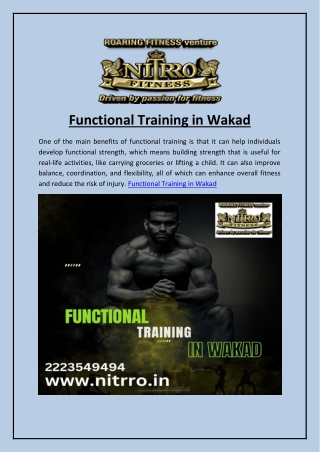 Functional Training in Wakad
