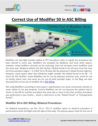 Correct Use of Modifier 50 in ASC Billing