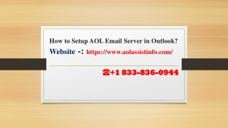 How to Setup AOL Email Server in Outlook  1(833)836-0944?