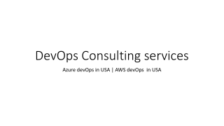 DevOps Consulting Services | Azure DevOps | AWS DevOps | USA