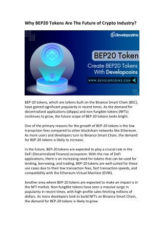 Future Scope Of BEP20 Token