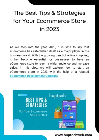 The Best Tips & Strategies for Your Ecommerce Store in 2023