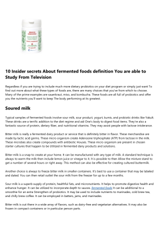 Why You Should Focus on Improving fermented foods for gut health