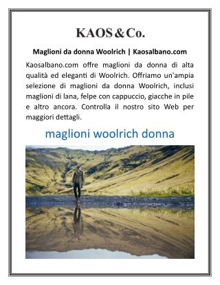 Maglioni da donna Woolrich Kaosalbano.com