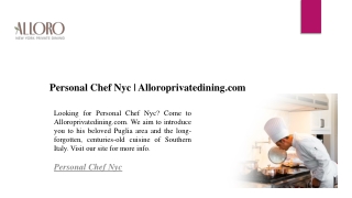 Personal Chef Nyc | Alloroprivatedining.com