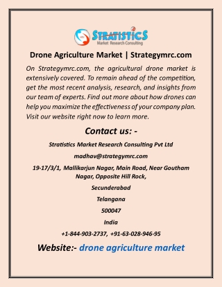 Drone Agriculture Market Strategymrc com