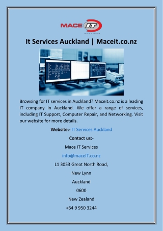 It Services Auckland  Maceit.co.nz