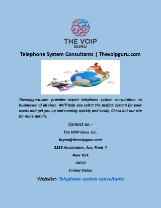 Telephone System Consultants Thevoipguru com