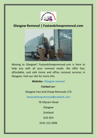Glasgow Removal  Fastandcheapremoval