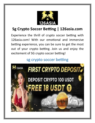 Sg Crypto Soccer Betting | 126asia.com