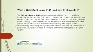 A quick and easy way to resolve QuickBooks Error 6130