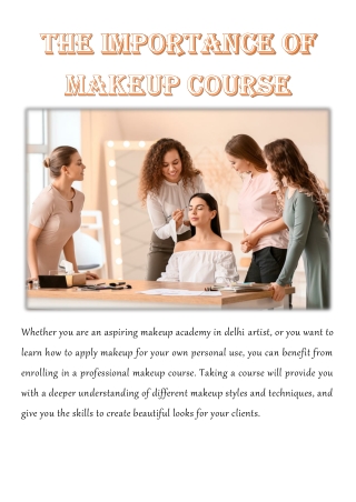 The Importance of Makeup Course