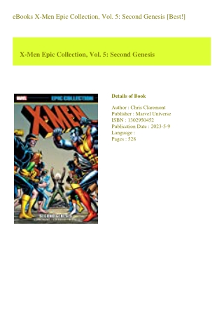 eBooks X-Men Epic Collection  Vol. 5 Second Genesis [Best!]
