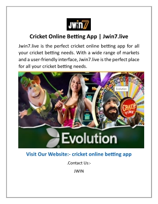 Cricket Online Betting App  Jwin7.live