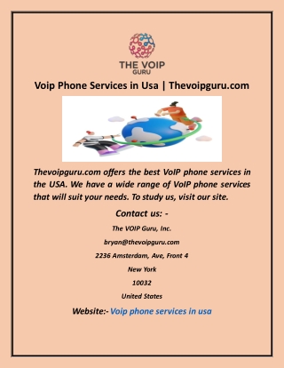 Voip Phone Services in Usa Thevoipguru com