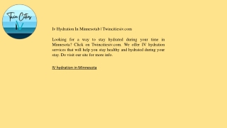 Iv Hydration In Minnesotab  Twincitiesiv.com