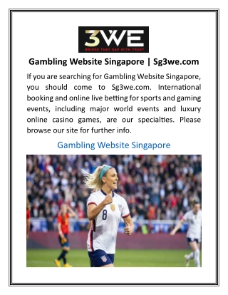 Gambling Website Singapore | Sg3we.com