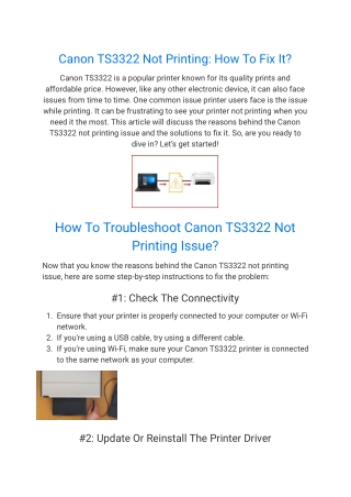 Canon TS3322 Not Printing_ How To Fix It_