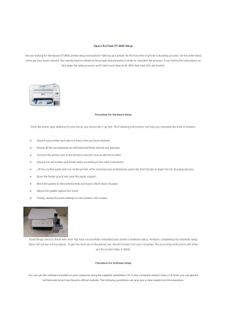 et 2800 setup