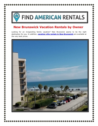 New Brunswick Vacation Rentals by Owner